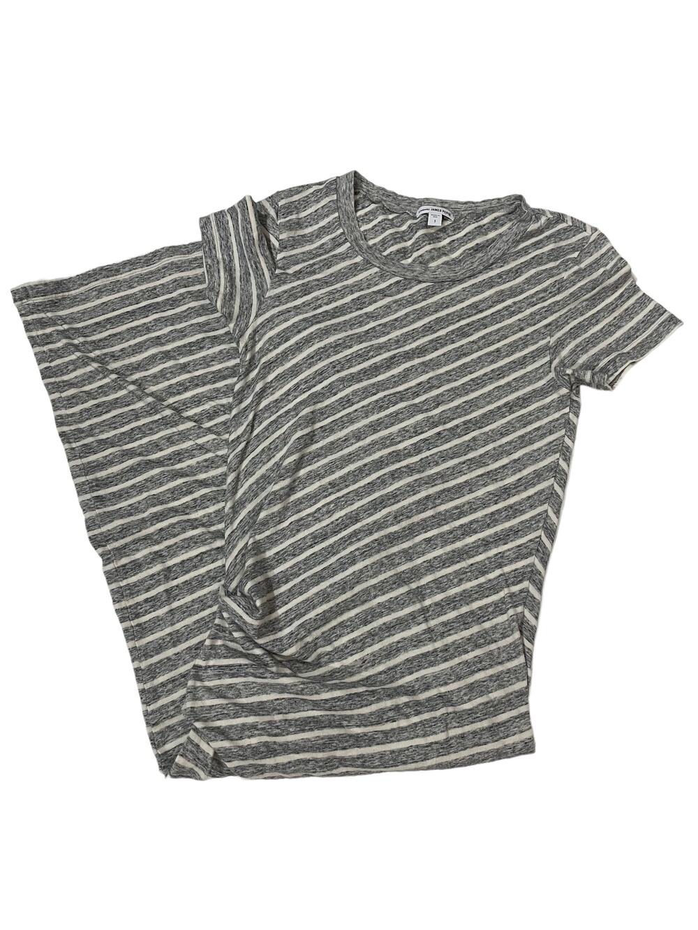James Perse Striped Tucked Maxi Dress - Gray/White - 1 (Small)